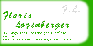 floris lozinberger business card